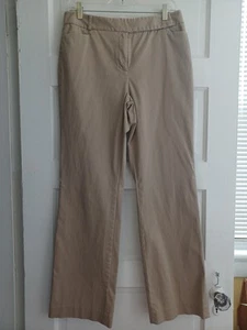 Talbots Signature boot fit khaki pants 8 cotton trouser minimalist neutral - Picture 1 of 10