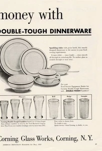 VTG 1953 Print Ad Corning Glass Works NY Double Tough Dinnerware - Picture 1 of 1