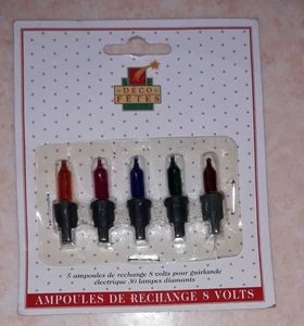 5 ampoules de rechange pour guirlandes de noël 8V couleurs 30 lampes Lumineux - Picture 1 of 1
