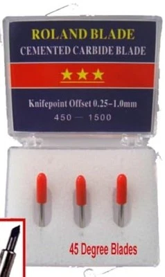 BRIDGE CUTTERS Roland 3-Pack Type Replacement Cemented Carbide Blade Set 45 Degree