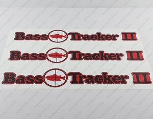 BASS TRACKER II TARGET BOAT DECALS 20" x 3.6" 3pcs. - Foto 1 di 6