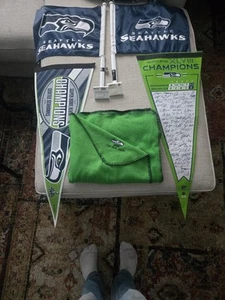 Seattle Seahawks Flags And Blanket Bundle - Picture 1 of 6