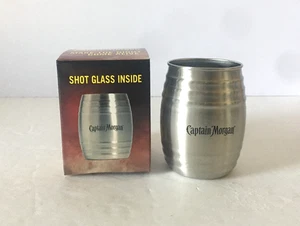 Taza de vidrio de chupito de barril de aluminio Captain Morgan 1 oz 2 oz bebidas de ron especiado - Imagen 1 de 3