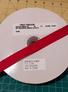 grosgrain ribbon 5/8" 50 yard spool Fushia New Old Stock - Picture 1 of 2