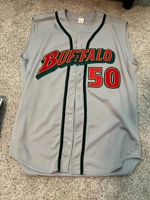 Camiseta sin mangas MiLB Buffalo Bisons usada en juegos # 50 Valencia talla 50 RARA con certificado de autenticidad Foto 1 de 4