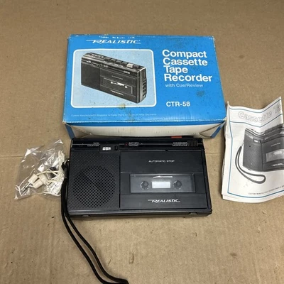 Reproductor Grabador de Cassette Portátil Realista CTR-58 Modelo 14-1008 Usado Funcionando Foto 1 de 4