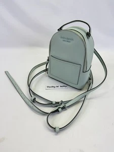 Kate Spade Mini Backpack-Smoky Blue Saffiano PVC Leather - Picture 1 of 19