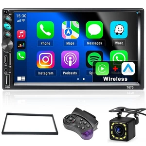 Double Din Car Stereo with Apple Carplay and Android Auto for Car Radio, Rece... - Picture 1 of 5