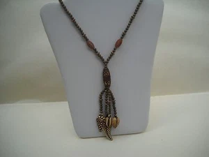 Collar Borla Cuentas Marrón 27" - Imagen 1 de 1