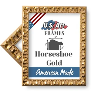 US Kunst Rahmen 1" Gold Texan Hufeisen Design MDF Bild Poster Rahmen, Custom-B - Bild 1 von 8