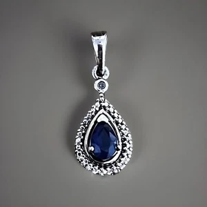 Alwand Vahan .925 Sterling Silver And 14K White Gold Sapphire pendant - Picture 1 of 5