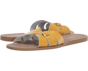 Salt Water Sandal by Hoy Shoes Classic Slide Girls US 9 Mustard Leather KHD933 - Picture 1 of 14
