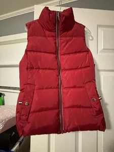 Tommy Hilfiger Women’s Vest Puffer Red Full Zip Size S/P - Picture 1 of 8