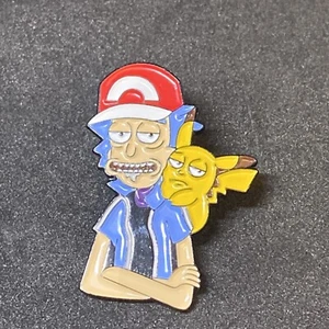 RICK AND MORTY Pikachu Pokemon Mash Up Emaille Revers Hut Pin FESTIVAL - Bild 1 von 6