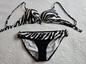 ATHENA 2 Piece & Cover-Up Size 8 Animal Print Zebra Swimsuit Super Nice! - Picture 1 of 13