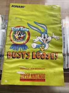 Buster Busts Loose Tiny Toon SNES Super Nintendo Manual Only Has Water Damage - Picture 1 of 5