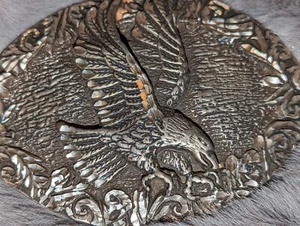 Vintage 1992 EJC Cut Silvertone Eagle Belt Buckle - Picture 1 of 3