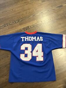 Thurman Thomas Buffalo Bills jersey mens size large 46-46 blue Logo 7 Vintage