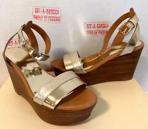 Coach Caitlyn Mettalic oro zeppa slingback plateau tacco S 9,5 - Foto 1 di 8