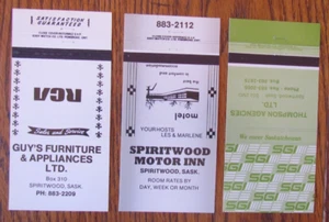 SPIRITWOOD, SASKATCHEWAN COPERTINE FIAMMIFERI: LOTTO DI 3 COPERTINE FIAMMIFERI VUOTE -D - Foto 1 di 1