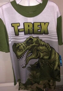 New Boys T Rex Size 10 Green Camouflage Dinosaurs Pajamas Jurassic World - Picture 1 of 2