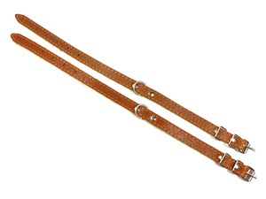 2x COLLAR Hundehalsband, Leder, cognac, 32 – 40 cm, 2 cm