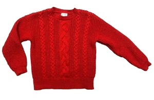 Cat & Jack Girls Red Cable Knit Sweater Red M (8) - Picture 1 of 7