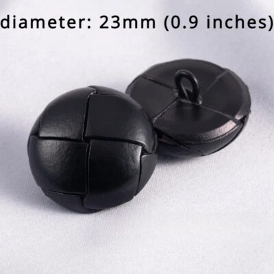5pcs Round Faux Leather Buttons Sewing Material for DIY Cardigan Sweater Buttons - Image 1 of 4