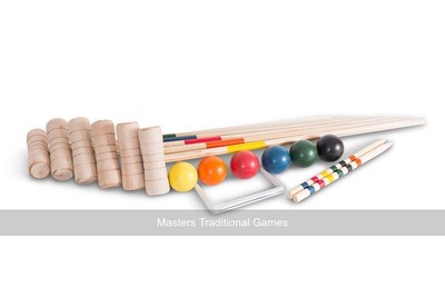 Six-Player Deluxe Croquet Set Lawn Game With Wooden Mallets And - View #9