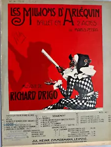 Ballet Sheet Music- Les Millions D'Arlequin - Marius Petipa - 1909 - Picture 1 of 4