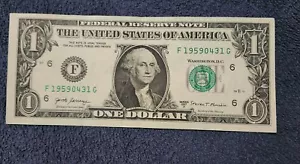 2017 ONE DOLLAR FANCY BIRTHDAY/ANNIVERSARY NOTE APR 31, 1959 SN # F19590431 - Picture 1 of 3