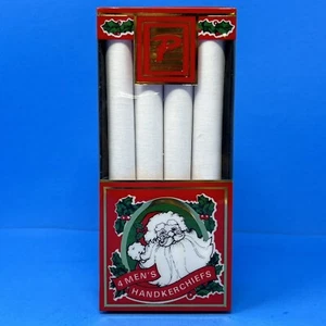 4 Paris Christmas Pack Accessories Handkerchiefs Solid White 100% Cotton  - Picture 1 of 24