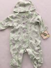 Little Me Baby Girls Coverall Hat Outfit Size 3 6 9 Months Green Purple Floral