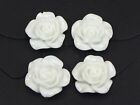 20 White Cabochons Rose Flower Flatback Resin 20mm(3/4") DIY Embellishments
