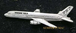 757 JET LINER PEWTER LAPEL HAT PIN COMMERCIAL AIRPLANE B-757 PILOT CREW GIFT WOW - Picture 1 of 12