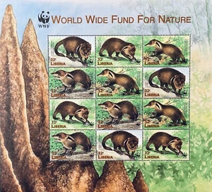 LIBERIA WWF LIBERIAN MONGOOSE STAMPS SHEET MNH 1998 WILD ANIMALS WILDLIFE 1 - Picture 1 of 1