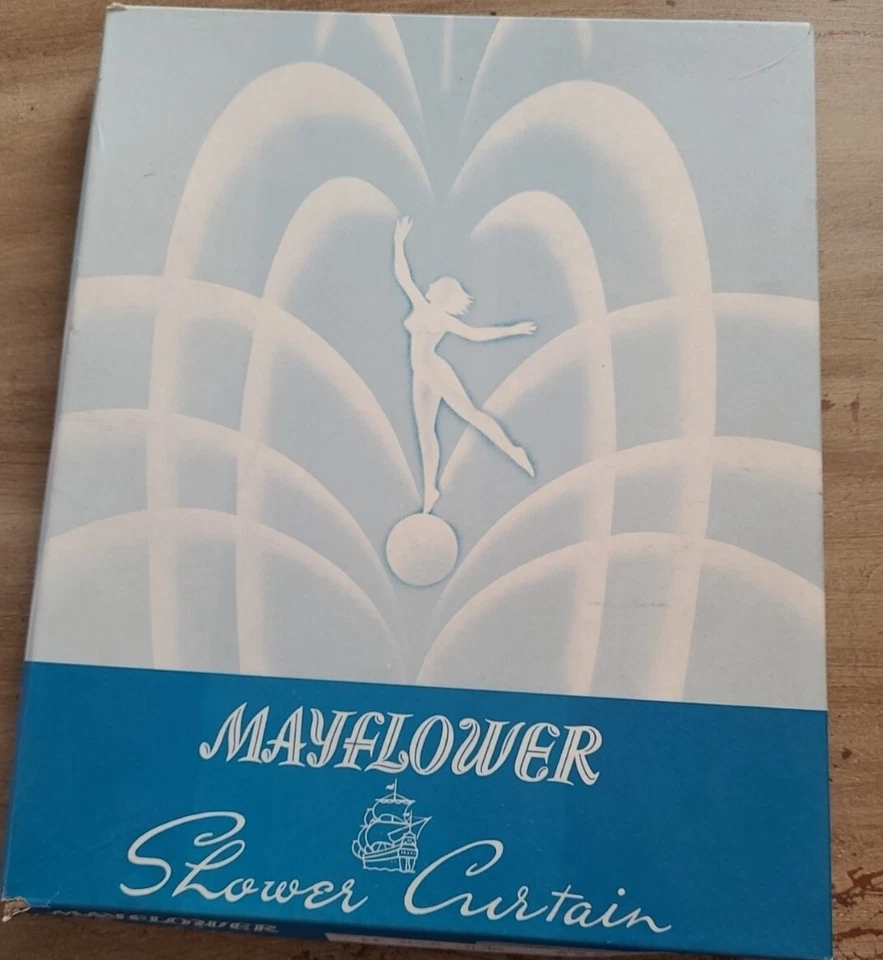 Vintage-Lilac- HTF-MCM- MAYFLOWER SHOWER CURTAIN-  - Image 1 of 3