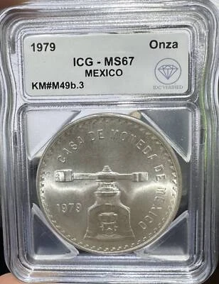 1979 MEXICO Silver ONZA ICG MS-67 IDC Verified KM#M49b.3 - Image 1 of 2