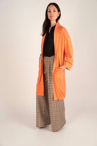 Flona Long-Cardigen/Strickmantel,ultraleichtes Sommerkaschmir,orange-apricot,NEU - Bild 1 von 4