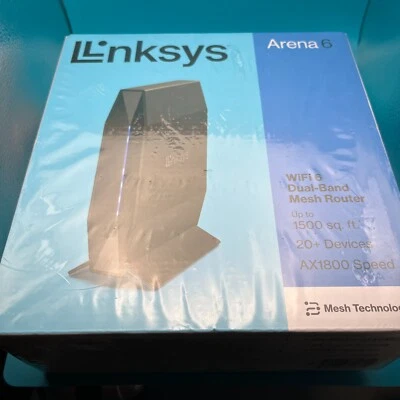 Linksys ARENA 6 AX1800 WIFI 6 Dual-Band Mesh Router E7350 Black BRAND NEW - Image 1 of 4