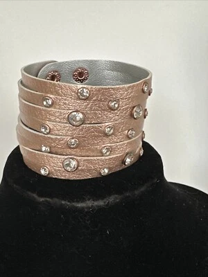 Pulsera J CREW Estrás Cobre Imitación Cuero Snap Ancha NUEVA OFERTA 4 CARIDAD ❤️290 Foto 1 de 4