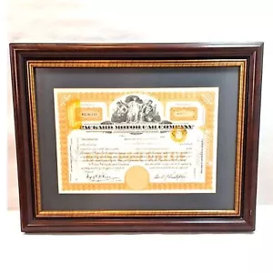 Original 1950 Packard Motor Car Company Stock Certificate Framed - Picture 1 of 9