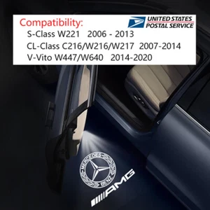 2Pcs Mercedes Benz HD AMG Emblem Ghost Shadow Lights For S-Class W221 2006-2013 - Picture 1 of 7