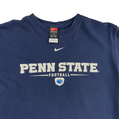 NIKE Penn State Football T-Shirt Women's Small S/P Dark Blue White Cotton Nice Cover
