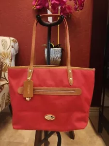 COACH SAWYER TOTE IN POLYESTER TWILL F37237 Red - Picture 1 of 4