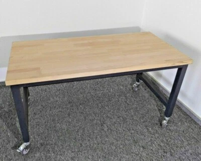 Werkbank Werktisch fahrbar Arbeitstisch stabil höhenverstellbar Tisch Räder  - Bild 1 von 4