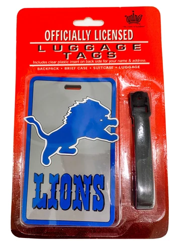 3 Detroit Lions Travel Bag Tags Luggage Suitcase Business Card ID Tags NFL Set Cover