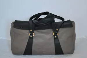 Paul Smith Grey / Black Leather Suede Zip Top Handle Holdall Shoulder Duffle Bag - Picture 1 of 12