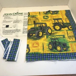 John Deere Barbecue Apron Oven Mitt Fabric Panel Springs Cotton Canvas - Picture 1 of 7