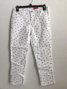 TOTAL GIRL White w/blue heart Print Crop Pants Size 14regRetails$36(5hmbx-117-8) - Picture 1 of 6